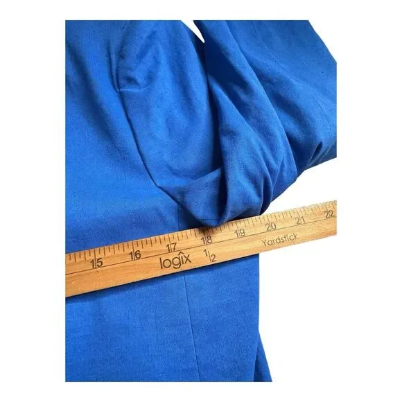 Kobi Halperin Jacket Womens Linen Blend One ButtonBlue Blazer Tencel Size Large - Picture 16 of 16